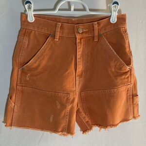 BDG Cut Off Carpenter Orange Women's Shorts, Size 25